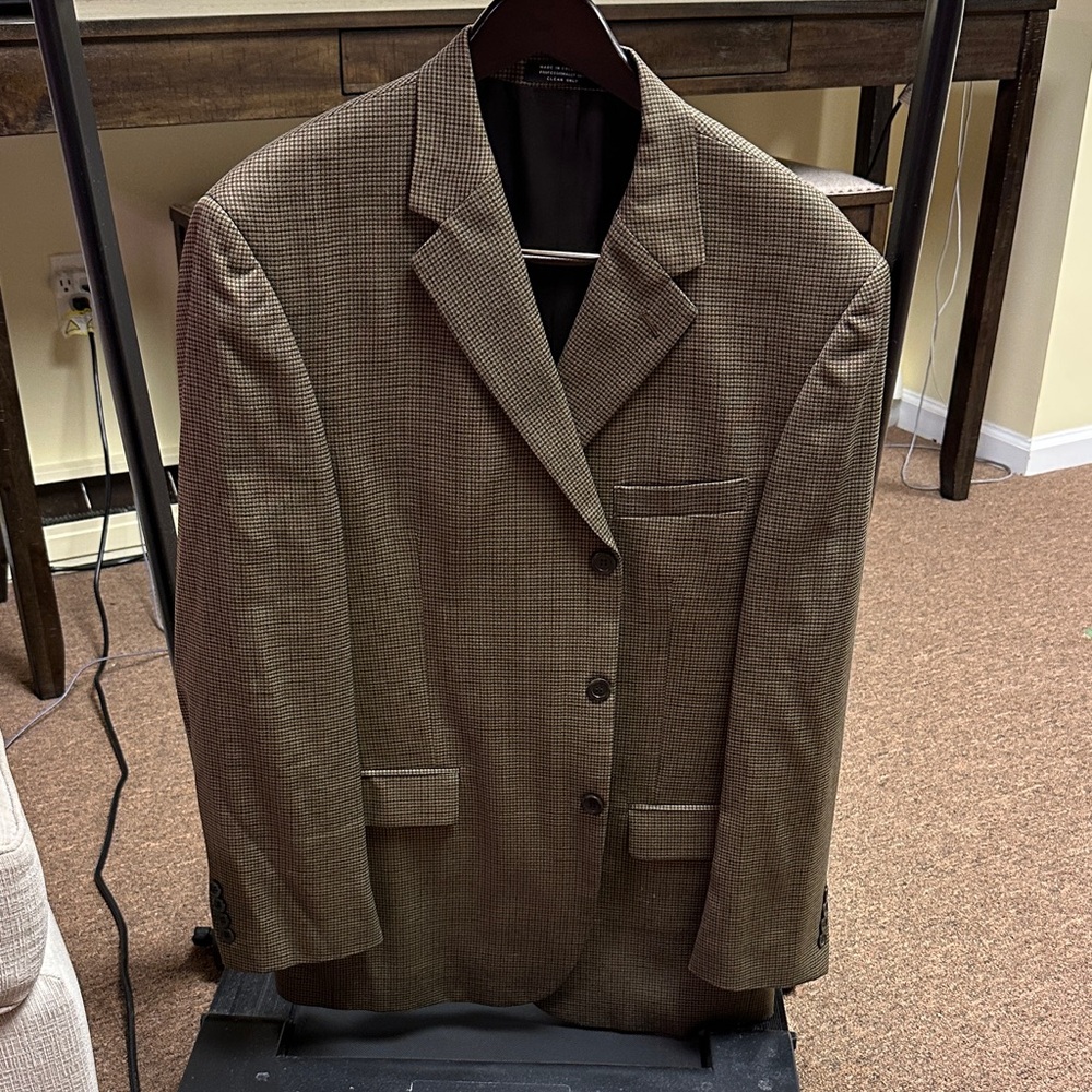 Andrew Fezza Tan Checkered Blazer